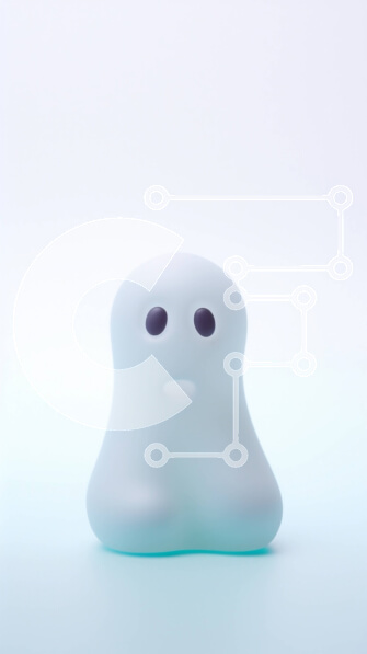 Intra Συλλεκτικό Ξύλινο Παζλ Plywood  4mm - Μικρό παιχνίδι φάντασμα σε υπόλευκο φόντο Σε Ξύλινο Κουτί - Διαστάσεις: 10x10 cm – 25 κομμάτια