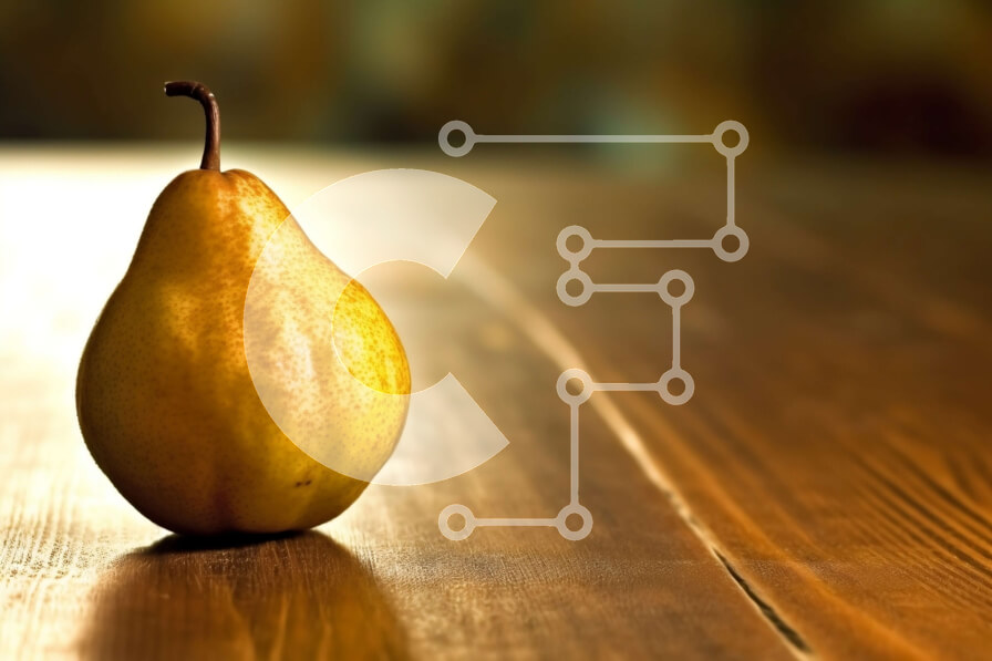 Σετ των 2 Intra Συλλεκτικό Ξύλινο Παζλ Plywood  4mm - Νόστιμη εικόνα ενός ώριμου αχλαδιού σε ένα ξύλινο τραπέζι Σε Ξύλινο Κουτί - Διαστάσεις: 10x10 cm – 25 κομμάτια