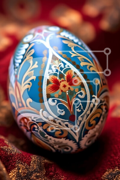 Intra Συλλεκτικό Ξύλινο Παζλ Plywood  4mm - Όμορφη εικόνα του αυγού του Πάσχα σε κόκκινο φόντο Σε Ξύλινο Κουτί - Διαστάσεις: 10x10 cm – 25 κομμάτια