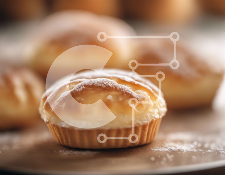 Σετ των 2 Intra Συλλεκτικό Ξύλινο Παζλ Plywood  4mm - Πιάτο με muffins ζάχαρη άχνη και φλιτζάνια καφέ Σε Ξύλινο Κουτί - Διαστάσεις: 10x10 cm – 25 κομμάτια