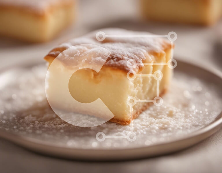 Σετ των 2 Intra Συλλεκτικό Ξύλινο Παζλ Plywood  4mm - Νόστιμο πιάτο γλυκού με ζάχαρη άχνη Σε Ξύλινο Κουτί - Διαστάσεις: 10x10 cm – 25 κομμάτια