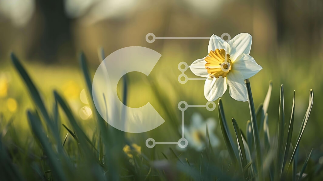 Intra Συλλεκτικό Ξύλινο Παζλ Plywood  4mm - Μονό λευκό λουλούδι ασφόδελου στη φύση Σε Ξύλινο Κουτί - Διαστάσεις: 10x10 cm – 25 κομμάτια