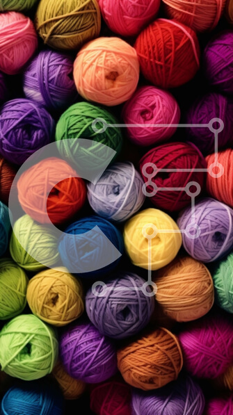 Intra Συλλεκτικό Ξύλινο Παζλ Plywood  4mm - Ζωντανές και πολύχρωμες μπάλες νήματος σε ένα σωρό Σε Ξύλινο Κουτί - Διαστάσεις: 10x10 cm – 25 κομμάτια