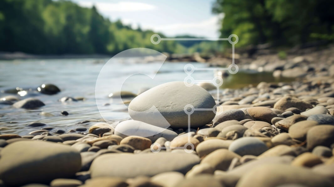 Intra Συλλεκτικό Ξύλινο Παζλ Plywood  4mm - Ειδυλλιακή λίμνη ή όχθη ποταμού με μεγάλο βράχο Σε Ξύλινο Κουτί - Διαστάσεις: 10x10 cm – 25 κομμάτια