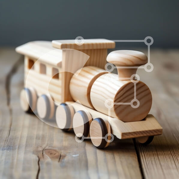 Intra Συλλεκτικό Ξύλινο Παζλ Plywood  4mm - Κλασικό ξύλινο τρενάκι παιχνιδιών σε μια όμορφα κατασκευασμένη ξύλινη επιφάνεια Σε Ξύλινο Κουτί - Διαστάσεις: 10x10 cm – 25 κομμάτια