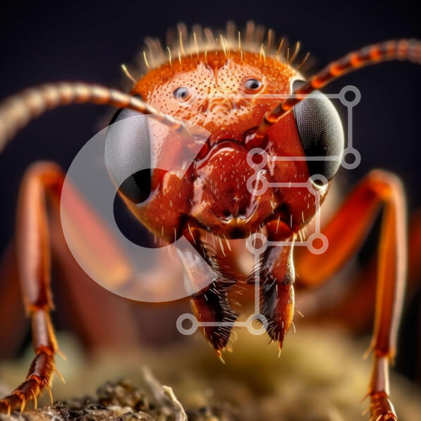 Intra Συλλεκτικό Ξύλινο Παζλ Plywood  4mm - Κοντινή εικόνα του κεφαλιού του μυρμηγκιού Σε Ξύλινο Κουτί - Διαστάσεις: 10x10 cm – 25 κομμάτια