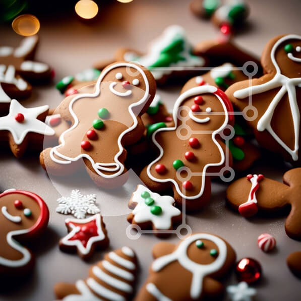 Σετ των 2 Intra Συλλεκτικό Ξύλινο Παζλ Plywood  4mm - Νόστιμα μπισκότα μελόψωμο με γλάσο και ζαχαρωτά Σε Ξύλινο Κουτί - Διαστάσεις: 10x10 cm – 25 κομμάτια