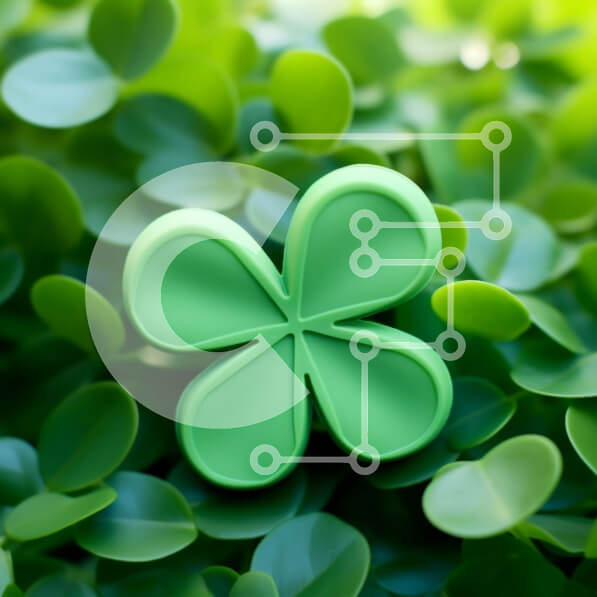 Intra Συλλεκτικό Ξύλινο Παζλ Plywood  4mm - Πράσινο τετράφυλλο τριφύλλι με πράσινα φύλλα Σε Ξύλινο Κουτί - Διαστάσεις Puzzle: 10x10 cm – 25 κομμάτια