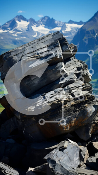 Σετ των 2 Intra Συλλεκτικό Ξύλινο Παζλ Plywood  4mm - Όμορφη εικόνα ενός τοπίου βραχώδους βουνού με χιονισμένες κορυφές Σε Ξύλινο Κουτί - Διαστάσεις: 10x10 cm – 25 κομμάτια