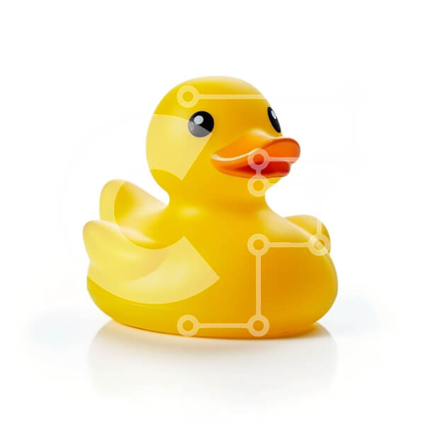 Intra Συλλεκτικό Ξύλινο Παζλ Plywood  4mm - Κίτρινη λαστιχένια πάπια σε καθαρό λευκό φόντο Σε Ξύλινο Κουτί - Διαστάσεις: 10x10 cm – 25 κομμάτια