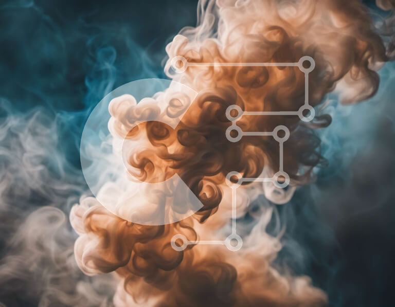 Intra Συλλεκτικό Ξύλινο Παζλ Plywood  4mm - Αφηρημένη τέχνη καπνού με πορτοκαλί και καφέ υγρό Σε Ξύλινο Κουτί - Διαστάσεις Puzzle: 10x10 cm – 25 κομμάτια