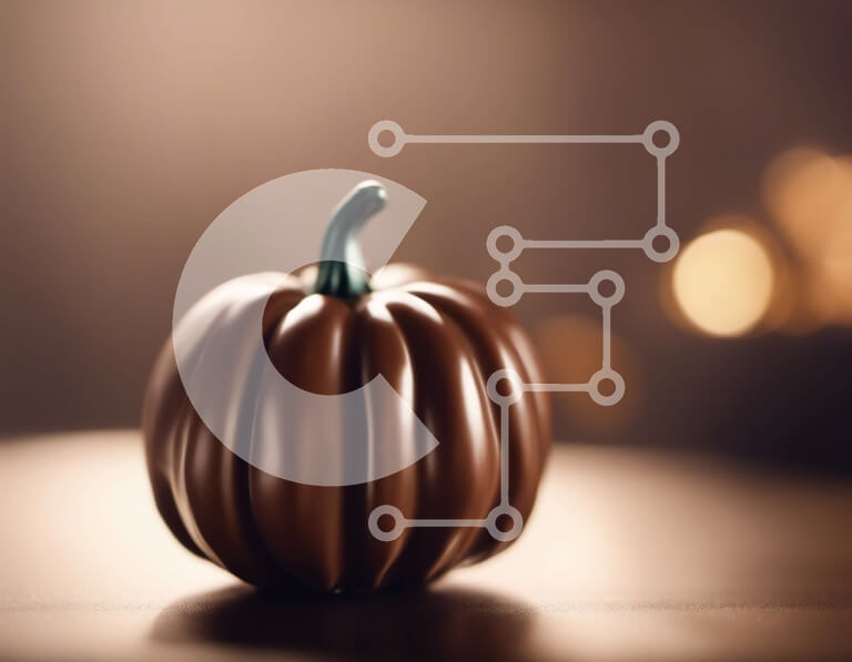 Σετ των 2 Intra Συλλεκτικό Ξύλινο Παζλ Plywood  4mm - Κολοκύθα μαύρης σοκολάτας με φώτα που μοιάζουν με Bokeh Σε Ξύλινο Κουτί - Διαστάσεις: 10x10 cm – 25 κομμάτια