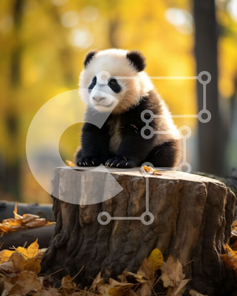 Σετ των 2 Intra Συλλεκτικό Ξύλινο Παζλ Plywood  4mm - Χαριτωμένη φωτογραφία ενός μωρού Panda σε ένα δάσος Σε Ξύλινο Κουτί - Διαστάσεις: 10x10 cm – 25 κομμάτια