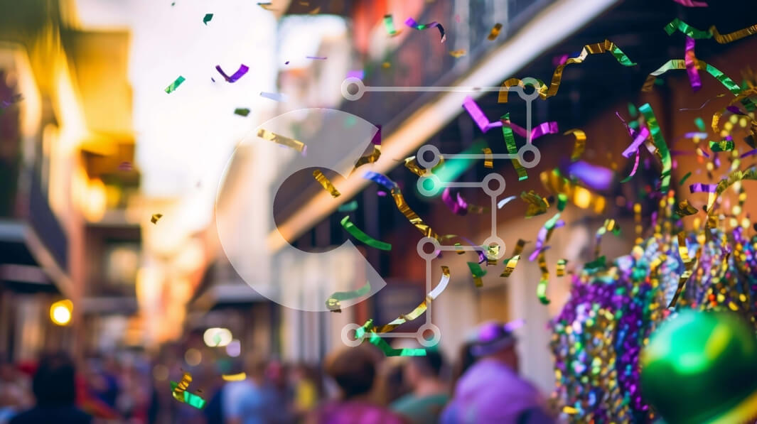 Intra Συλλεκτικό Ξύλινο Παζλ Plywood  4mm - Ομάδα ανθρώπων που γιορτάζει το Mardi Gras στη Νέα Ορλεάνη Σε Ξύλινο Κουτί - Διαστάσεις Puzzle: 10x10 cm – 25 κομμάτια