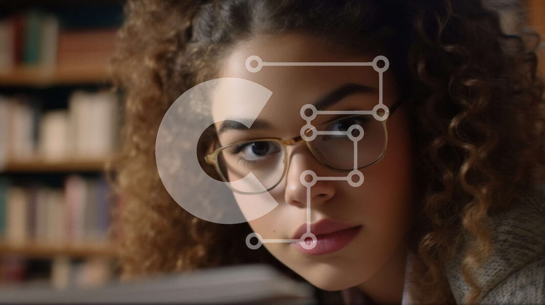 Intra Συλλεκτικό Ξύλινο Παζλ Plywood  4mm - Νεαρή γυναίκα που διαβάζει το βιβλίο στη βιβλιοθήκη Σε Ξύλινο Κουτί - Διαστάσεις Puzzle: 10x10 cm – 25 κομμάτια