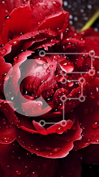 Σετ των 2 Intra Συλλεκτικό Ξύλινο Παζλ Plywood  4mm - Εκπληκτική εικόνα ενός κόκκινου τριαντάφυλλου με σταγονίδια νερού στα πέταλά του Σε Ξύλινο Κουτί - Διαστάσεις: 10x10 cm – 25 κομμάτια