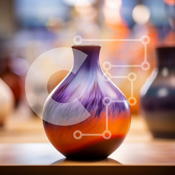 Intra Συλλεκτικό Ξύλινο Παζλ Plywood  4mm - Πολύχρωμα βάζα σε ξύλινο τραπέζι Σε Ξύλινο Κουτί - Διαστάσεις Puzzle: 10x10 cm – 25 κομμάτια