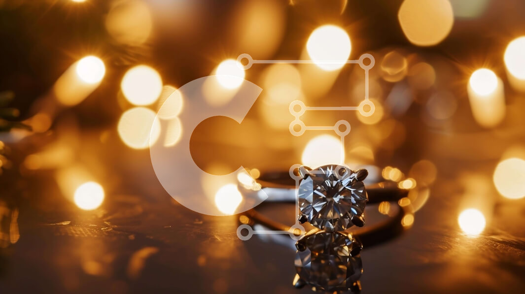 Σετ των 2 Intra Συλλεκτικό Ξύλινο Παζλ Plywood  4mm - Διαμαντένιο δαχτυλίδι αρραβώνων σε φωτιζόμενο τραπέζι Σε Ξύλινο Κουτί - Διαστάσεις: 10x10 cm – 25 κομμάτια