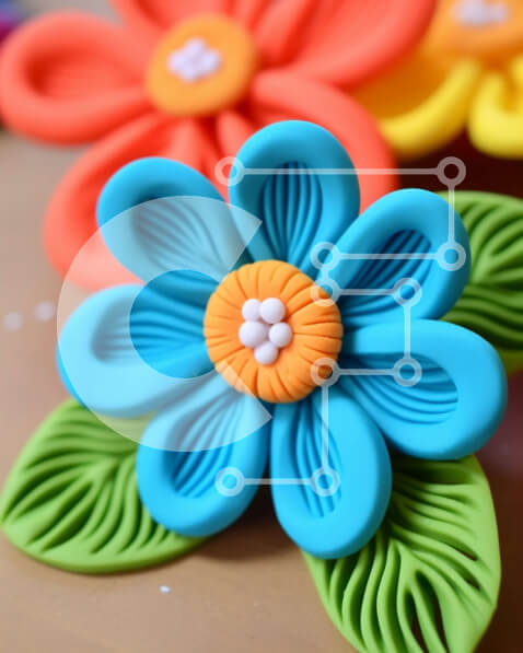 Intra Συλλεκτικό Ξύλινο Παζλ Plywood  4mm - Πολύχρωμα λουλούδια από πηλό Σε Ξύλινο Κουτί - Διαστάσεις: 10x10 cm – 25 κομμάτια