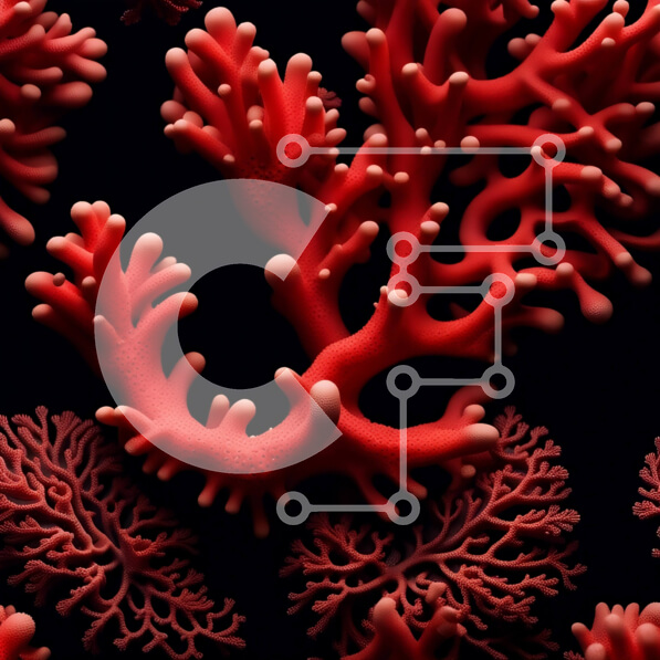 Intra Συλλεκτικό Ξύλινο Παζλ Plywood  4mm - Ζωντανός κόκκινος κοραλλιογενής ύφαλος με διακλαδώσεις, επιμετάλλωση και κοράλλια Σε Ξύλινο Κουτί - Διαστάσεις: 10x10 cm – 25 κομμάτια