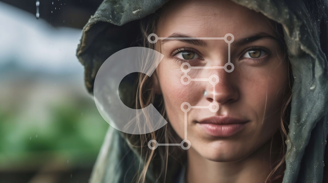 Intra Συλλεκτικό Ξύλινο Παζλ Plywood  4mm - Εκπληκτική εικόνα μιας γυναίκας με κουκούλα που στέκεται στη βροχή Σε Ξύλινο Κουτί - Διαστάσεις Puzzle: 10x10 cm – 25 κομμάτια