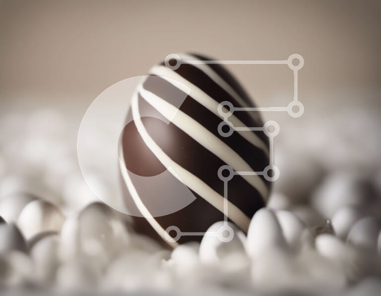 Intra Συλλεκτικό Ξύλινο Παζλ Plywood  4mm - Σοκολατένιο πασχαλινό αυγό με λευκά αυγά Σε Ξύλινο Κουτί - Διαστάσεις: 10x10 cm – 25 κομμάτια