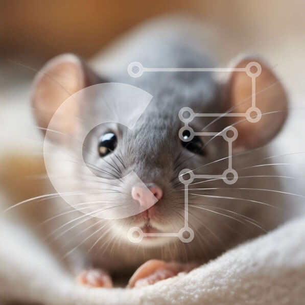 Intra Συλλεκτικό Ξύλινο Παζλ Plywood  4mm - Κοντινή όψη του προσώπου του ποντικιού Σε Ξύλινο Κουτί - Διαστάσεις: 10x10 cm – 25 κομμάτια