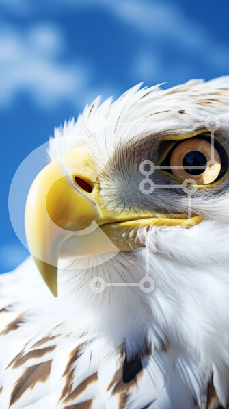 Σετ των 2 Intra Συλλεκτικό Ξύλινο Παζλ Plywood  4mm - Κοντινό πλάνο του κεφαλιού ενός αετού με έντονο βλέμμα Σε Ξύλινο Κουτί - Διαστάσεις: 10x10 cm – 25 κομμάτια