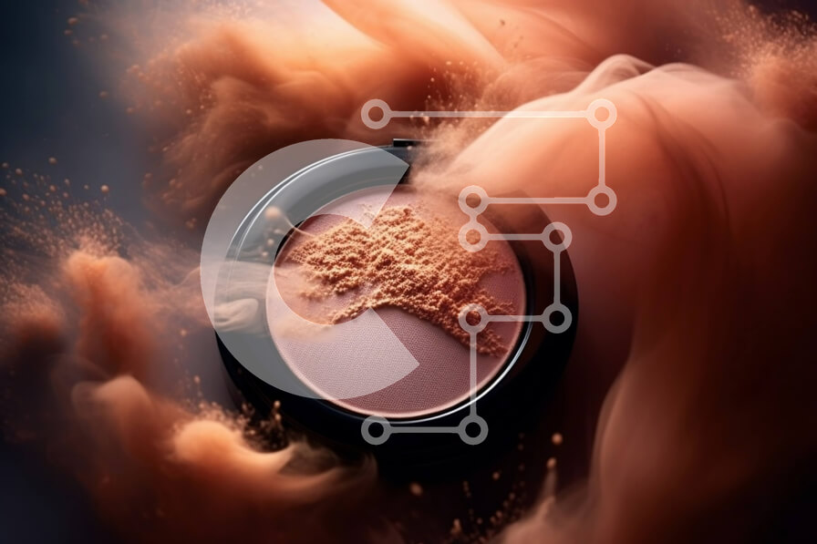 Intra Συλλεκτικό Ξύλινο Παζλ Plywood  4mm - Κοντινή εικόνα γυναίκας που φοράει ροζ ρουζ μακιγιάζ Σε Ξύλινο Κουτί - Διαστάσεις Puzzle: 10x10 cm – 25 κομμάτια