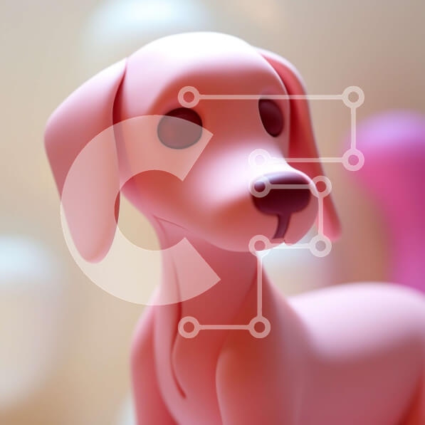 Intra Συλλεκτικό Ξύλινο Παζλ Plywood  4mm - Ροζ παιχνίδι σκυλιών με μπαλόνια Σε Ξύλινο Κουτί - Διαστάσεις Puzzle: 10x10 cm – 25 κομμάτια