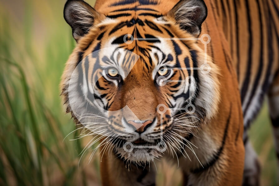 Σετ των 2 Intra Συλλεκτικό Ξύλινο Παζλ Plywood  4mm - Εκπληκτική εικόνα μιας τίγρης στο φυσικό της περιβάλλον Σε Ξύλινο Κουτί - Διαστάσεις: 10x10 cm – 25 κομμάτια