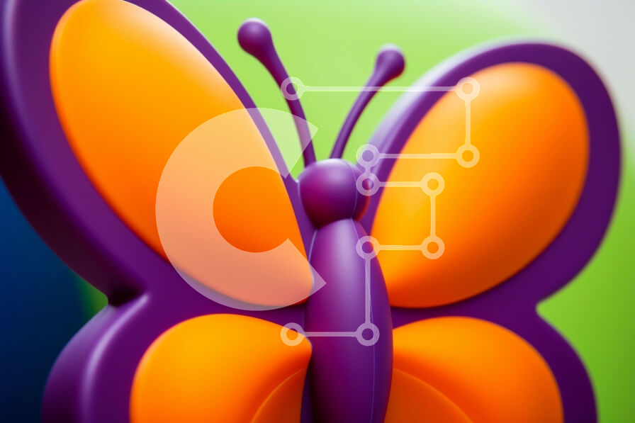 Intra Συλλεκτικό Ξύλινο Παζλ Plywood  4mm - τρισδιάστατο μοντέλο μιας πολύχρωμης πεταλούδας σε διάφορα υπόβαθρα Σε Ξύλινο Κουτί - Διαστάσεις: 10x10 cm – 25 κομμάτια