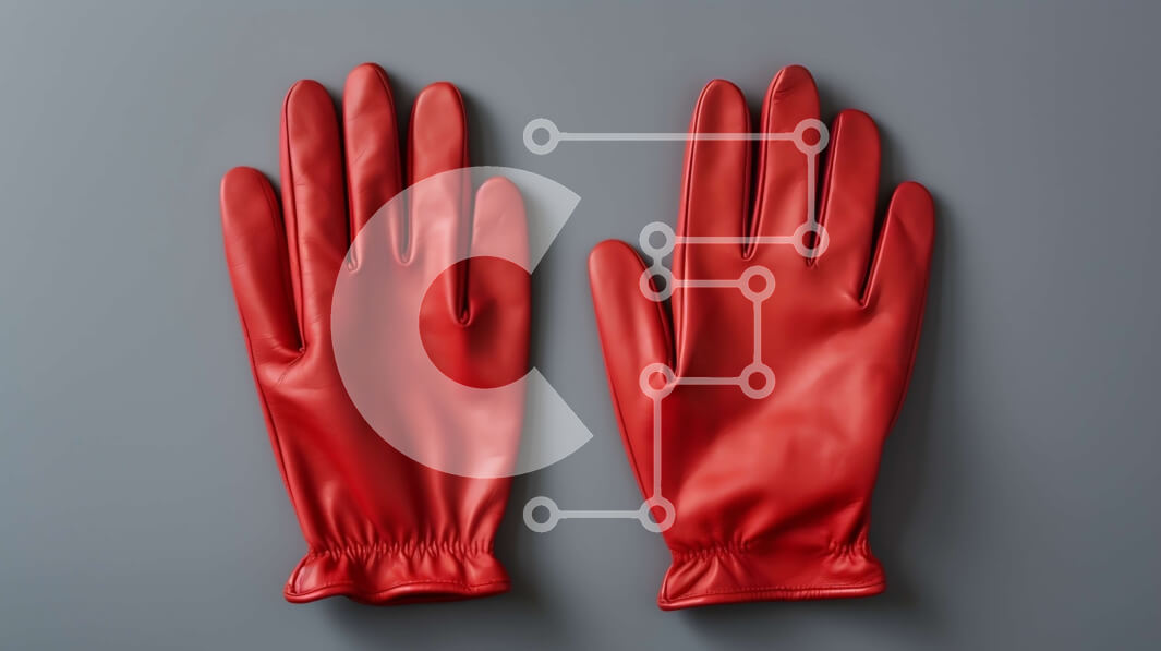 Intra Συλλεκτικό Ξύλινο Παζλ Plywood  4mm - Κόκκινα γάντια σε γκρι φόντο Σε Ξύλινο Κουτί - Διαστάσεις Puzzle: 10x10 cm – 25 κομμάτια