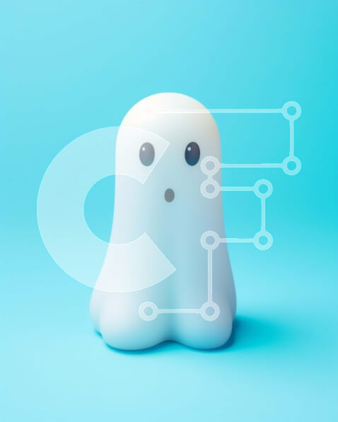 Intra Συλλεκτικό Ξύλινο Παζλ Plywood  4mm - Λευκό παιχνίδι φάντασμα σε αφηρημένο μπλε φόντο Σε Ξύλινο Κουτί - Διαστάσεις Puzzle: 10x10 cm – 25 κομμάτια