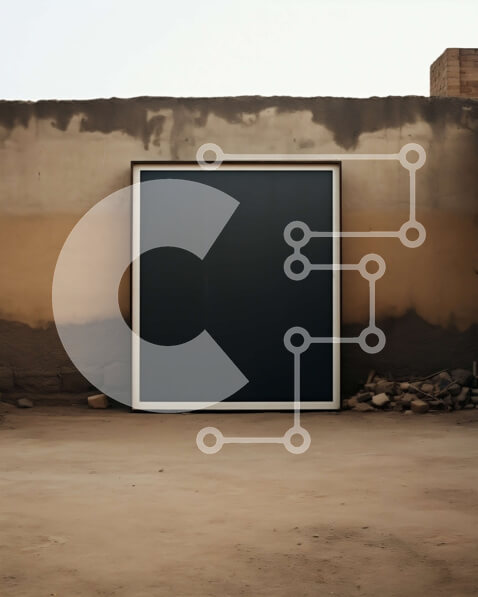 Intra Συλλεκτικό Ξύλινο Παζλ Plywood  4mm - Αφηρημένη εικόνα μαύρου τετραγώνου στα λευκά σύνορα Σε Ξύλινο Κουτί - Διαστάσεις Puzzle: 10x10 cm – 25 κομμάτια