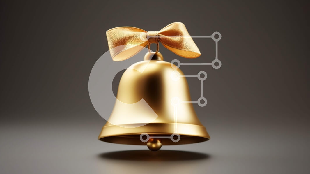 Intra Συλλεκτικό Ξύλινο Παζλ Plywood  4mm - Χρυσή καμπάνα με διακοσμητικό φιόγκο για γιορτές Σε Ξύλινο Κουτί - Διαστάσεις Puzzle: 10x10 cm – 25 κομμάτια