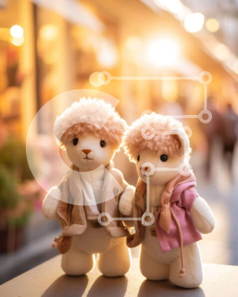 Intra Συλλεκτικό Ξύλινο Παζλ Plywood  4mm - Δύο αρκουδάκια που απολαμβάνουν χρόνο μαζί σε εξωτερικούς χώρους Σε Ξύλινο Κουτί - Διαστάσεις Puzzle: 10x10 cm – 25 κομμάτια