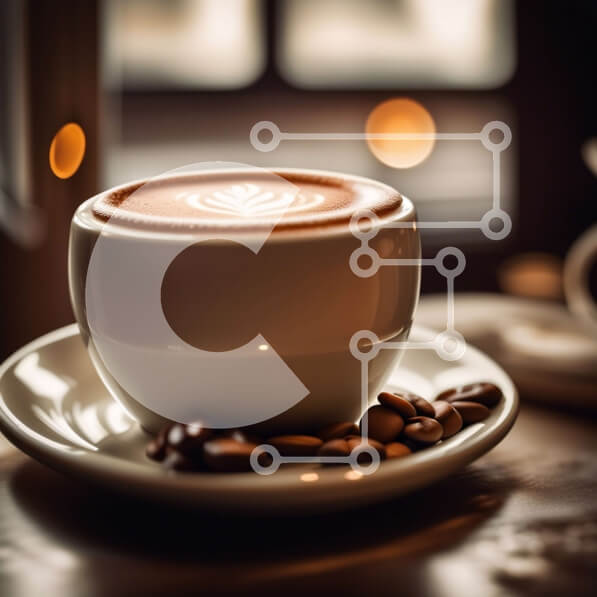 Σετ των 2 Intra Συλλεκτικό Ξύλινο Παζλ Plywood  4mm - Ζεστή σκηνή καφέ με ένα υπέροχο φλιτζάνι καφέ Σε Ξύλινο Κουτί - Διαστάσεις: 10x10 cm – 25 κομμάτια