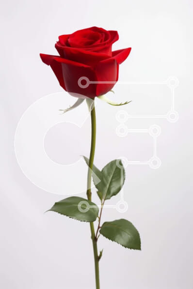 Σετ των 2 Intra Συλλεκτικό Ξύλινο Παζλ Plywood  4mm - Μονό κόκκινο τριαντάφυλλο σε πράσινα φύλλα Σε Ξύλινο Κουτί - Διαστάσεις: 10x10 cm – 25 κομμάτια