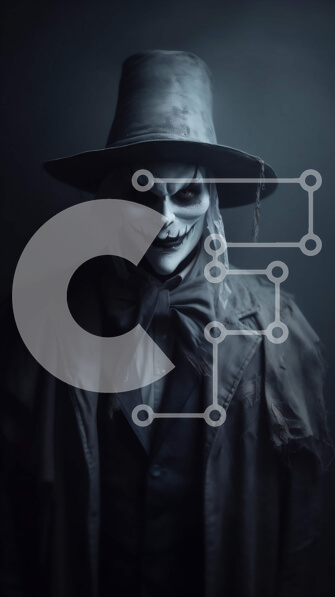 Intra Συλλεκτικό Ξύλινο Παζλ Plywood  4mm - Σκοτεινό πορτρέτο ενός άνδρα με δρεπάνι και μαύρο κοστούμι Σε Ξύλινο Κουτί - Διαστάσεις Puzzle: 10x10 cm – 25 κομμάτια