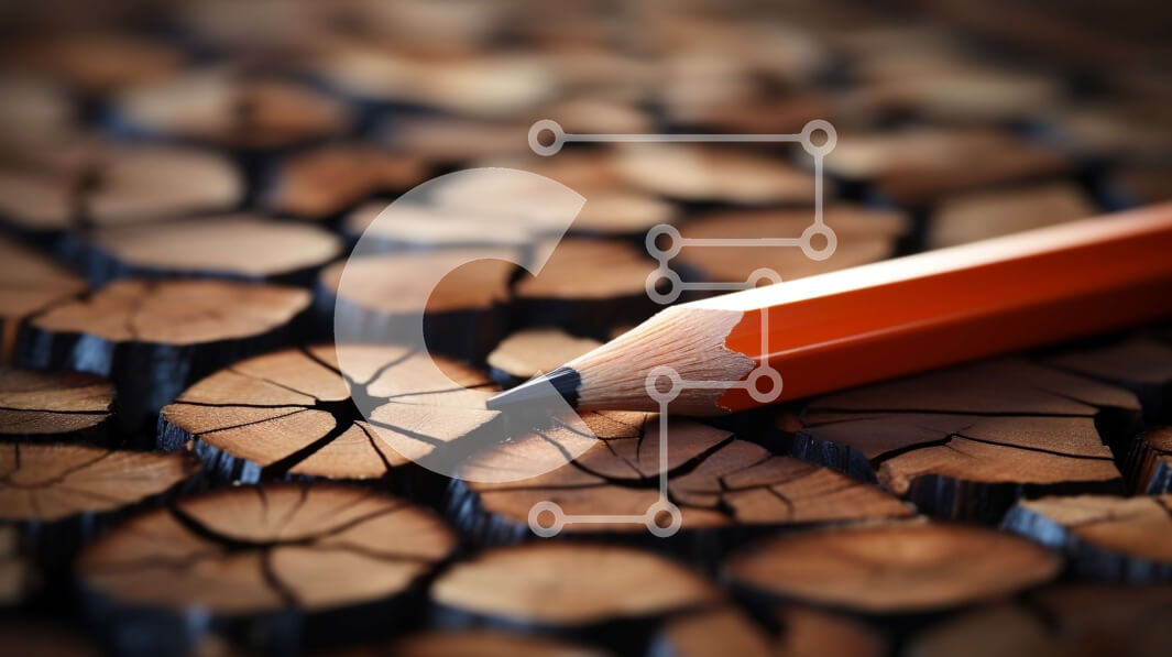 Intra Συλλεκτικό Ξύλινο Παζλ Plywood  4mm - Έννοια δημιουργικής εκπαίδευσης: Γράψιμο με μολύβι σε ραγισμένο ξύλο Σε Ξύλινο Κουτί - Διαστάσεις Puzzle: 10x10 cm – 25 κομμάτια