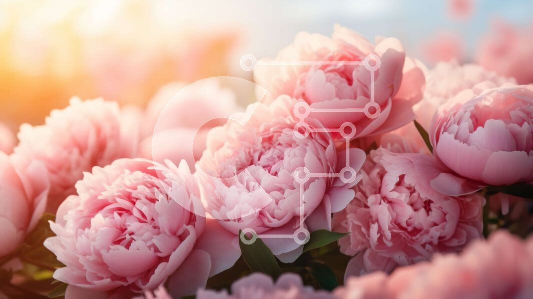 Intra Συλλεκτικό Ξύλινο Παζλ Plywood  4mm - Ομάδα ροζ παιώνιες στην άνθιση Σε Ξύλινο Κουτί - Διαστάσεις: 10x10 cm – 25 κομμάτια