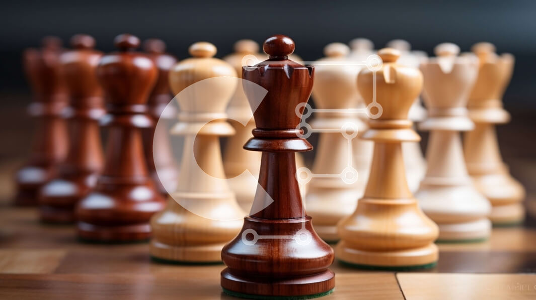 Intra Συλλεκτικό Ξύλινο Παζλ Plywood  4mm - Σκακιέρα με άσπρα και μαύρα κομμάτια σκακιού Σε Ξύλινο Κουτί - Διαστάσεις Puzzle: 10x10 cm – 25 κομμάτια