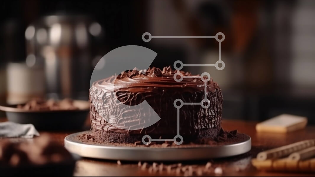 Σετ των 2 Intra Συλλεκτικό Ξύλινο Παζλ Plywood  4mm - Λαχταριστό κέικ σοκολάτας με πάγωμα σοκολάτας και πασπαλίζουμε από πάνω Σε Ξύλινο Κουτί - Διαστάσεις: 10x10 cm – 25 κομμάτια