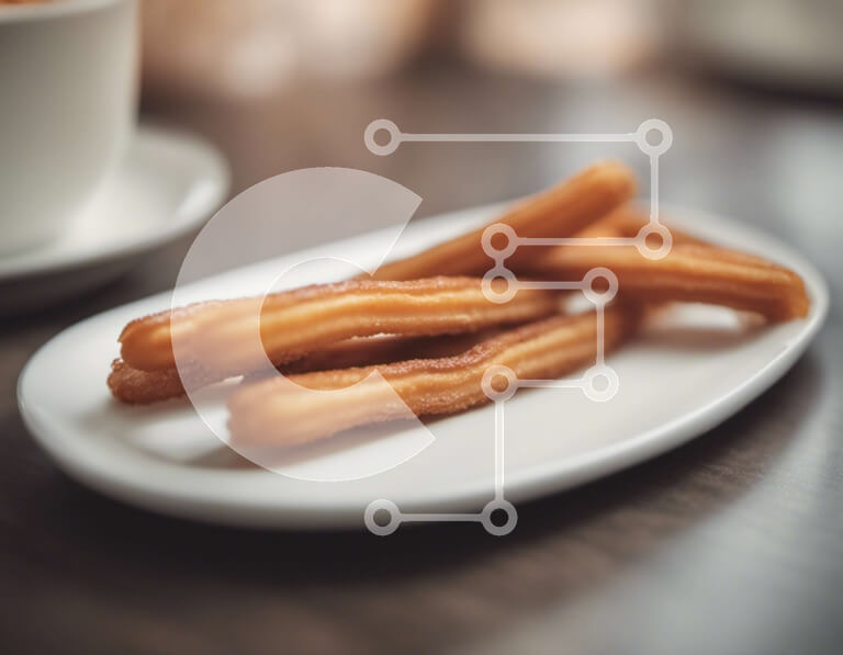 Σετ των 2 Intra Συλλεκτικό Ξύλινο Παζλ Plywood  4mm - Νόστιμο churros με καφέ ή τσάι Σε Ξύλινο Κουτί - Διαστάσεις: 10x10 cm – 25 κομμάτια