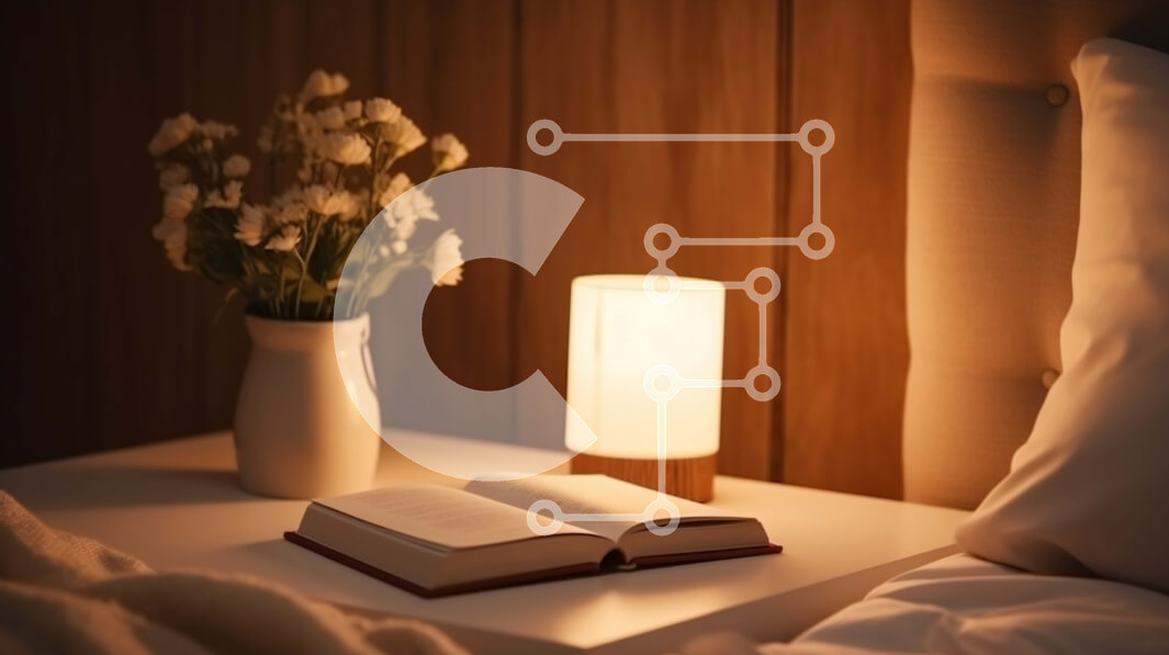 Intra Συλλεκτικό Ξύλινο Παζλ Plywood  4mm - Κομοδίνο με φωτιστικό, βιβλίο και λουλούδια Σε Ξύλινο Κουτί - Διαστάσεις Puzzle: 10x10 cm – 25 κομμάτια