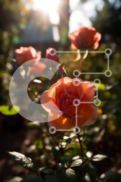 Σετ των 2 Intra Συλλεκτικό Ξύλινο Παζλ Plywood  4mm - Όμορφη εικόνα ενός ροζ τριαντάφυλλου σε έναν κήπο Σε Ξύλινο Κουτί - Διαστάσεις: 10x10 cm – 25 κομμάτια