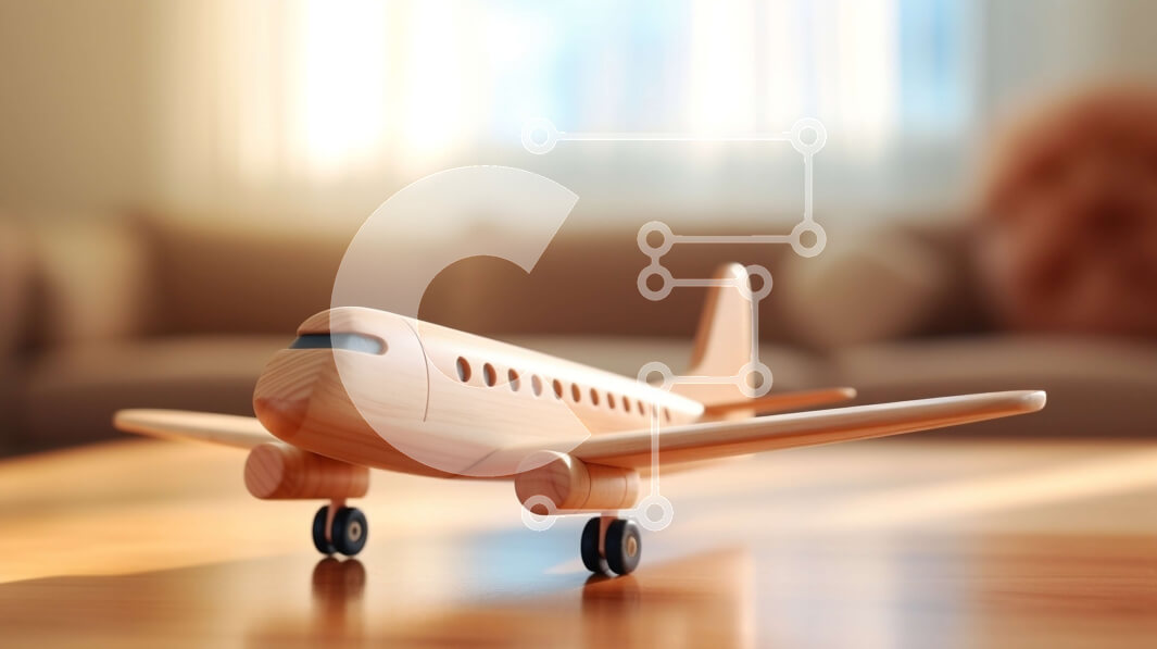 Intra Συλλεκτικό Ξύλινο Παζλ Plywood  4mm - Ξύλινο παιχνίδι αεροπλάνο σε ξύλινο τραπέζι Σε Ξύλινο Κουτί - Διαστάσεις: 10x10 cm – 25 κομμάτια