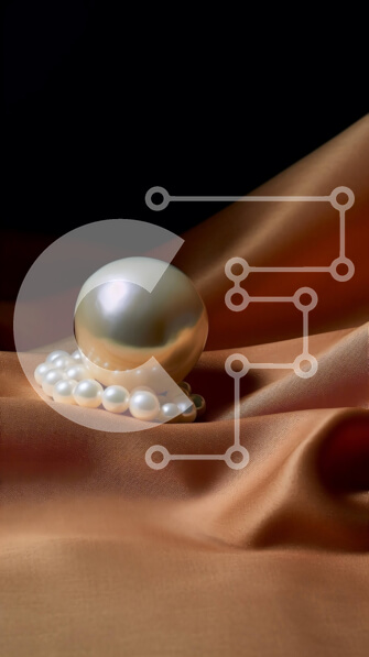 Intra Συλλεκτικό Ξύλινο Παζλ Plywood  4mm - Όμορφη εικόνα ενός λευκού μαργαριταριού σε ζεστό πορτοκαλί μεταξωτό ύφασμα Σε Ξύλινο Κουτί - Διαστάσεις Puzzle: 10x10 cm – 25 κομμάτια