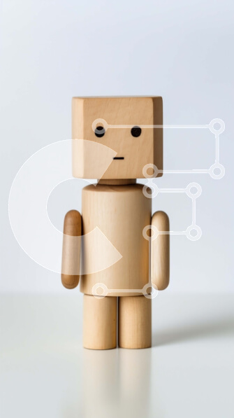 Intra Συλλεκτικό Ξύλινο Παζλ Plywood  4mm - Αξιολάτρευτο ξύλινο ρομπότ παιχνιδιών με κενή έκφραση Σε Ξύλινο Κουτί - Διαστάσεις: 10x10 cm – 25 κομμάτια